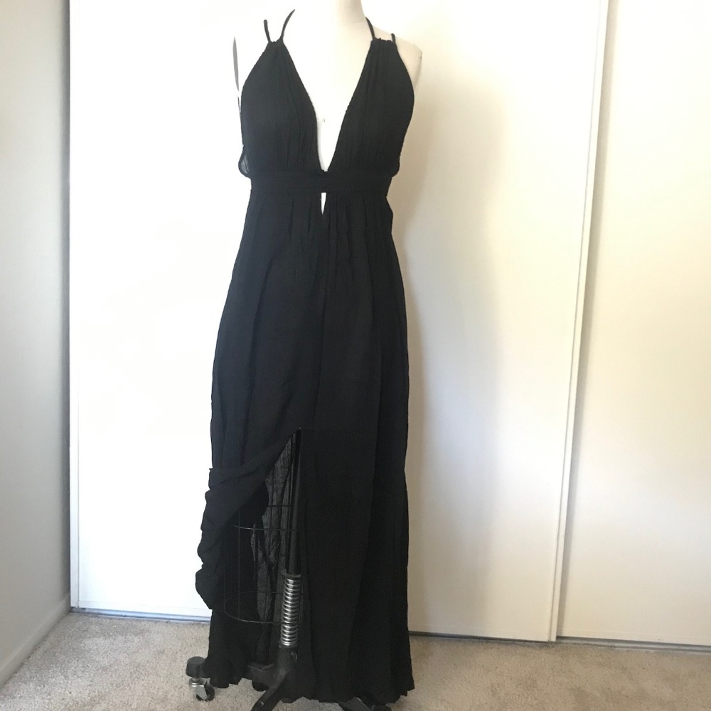 Astr Sexy Black Beach Maxi Dress